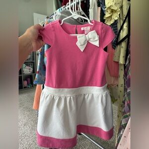 Janie and Jack Pink and White Dress with Bow